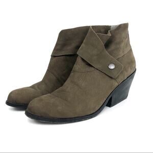 EILEEN FISHER Tag Suede Booties Green Brown 8.5